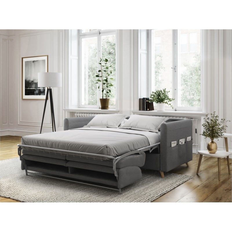 Sofa fast sleeping fabric 3 places TAMY (Dark grey) - image 55462