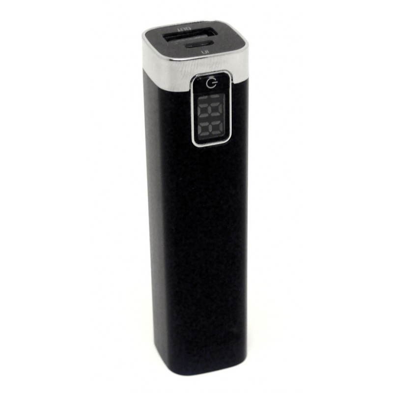 Batterie de secours portable puissante à affichage LED capacité 2600 mAh couleur noire - image 5552