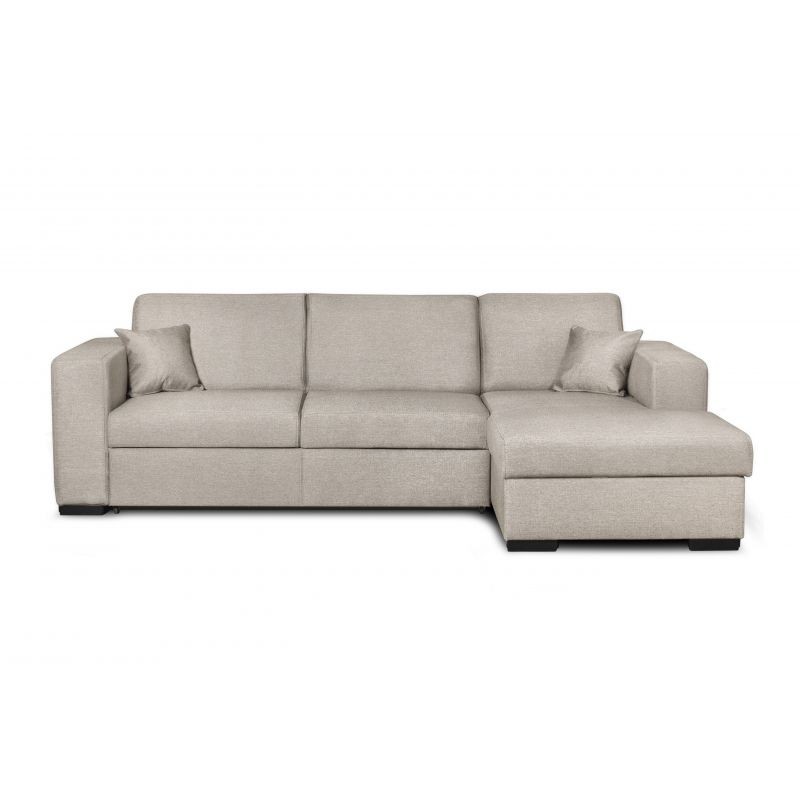 Convertible corner sofa 4 places fabric Right Angle CARIBI (Beige) - image 55647