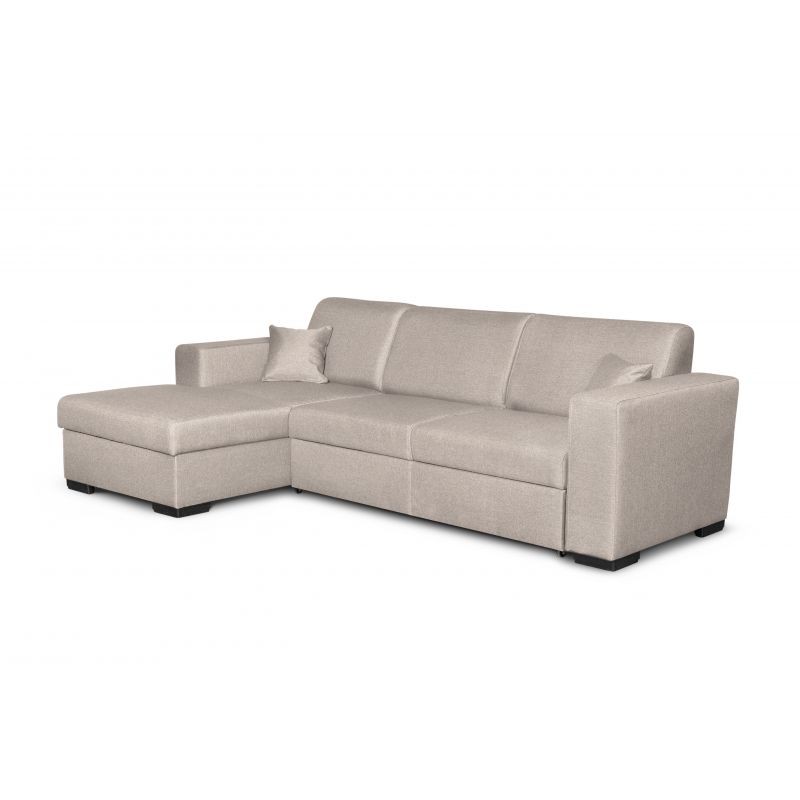 Convertible corner sofa 4 places fabric Left Corner CARIBI (Beige) - image 55659