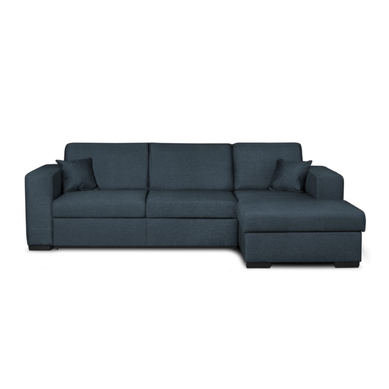 Convertible corner sofa 4 places fabric Right Angle CARIBI (Petrol blue) - image 55671