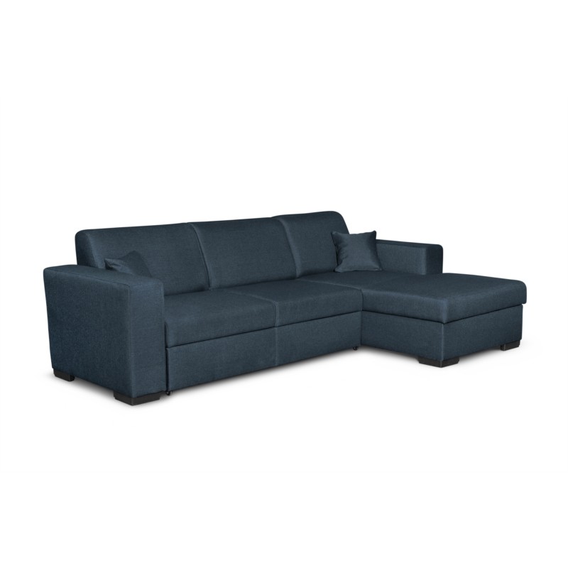 Convertible corner sofa 4 places fabric Right Angle CARIBI (Petrol blue) - image 55672
