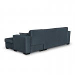 Convertible corner sofa 4 places fabric Right Angle CARIBI (Petrol blue)