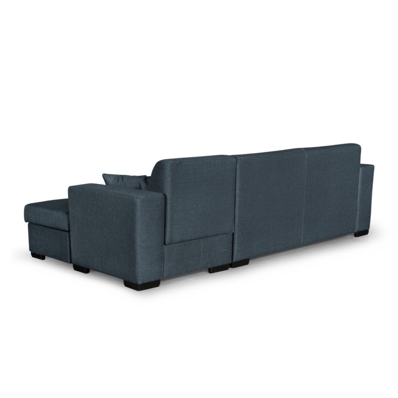 Convertible corner sofa 4 places fabric Right Angle CARIBI (Petrol blue) - image 55676