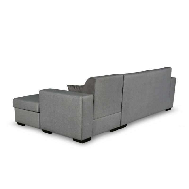 Convertible corner sofa 4 places fabric Right Angle CARIBI (Light grey) - image 55692