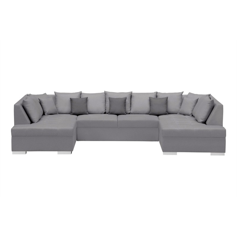 Mila fabric convertible corner sofa 5 seats (Grey) - image 55725