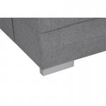 Convertible corner sofa 6 places fabric Left Angle WIDE (Light grey)