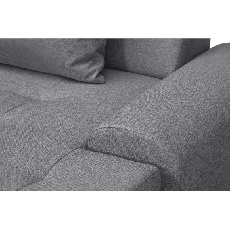 Convertible corner sofa 6 places fabric Left Angle WIDE (Light grey) - image 55749