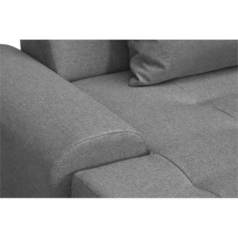 Convertible corner sofa 6 places fabric Right Angle WIDE (Light grey) - image 55757