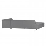 Convertible corner sofa 6 places fabric Right Angle WIDE (Light grey)