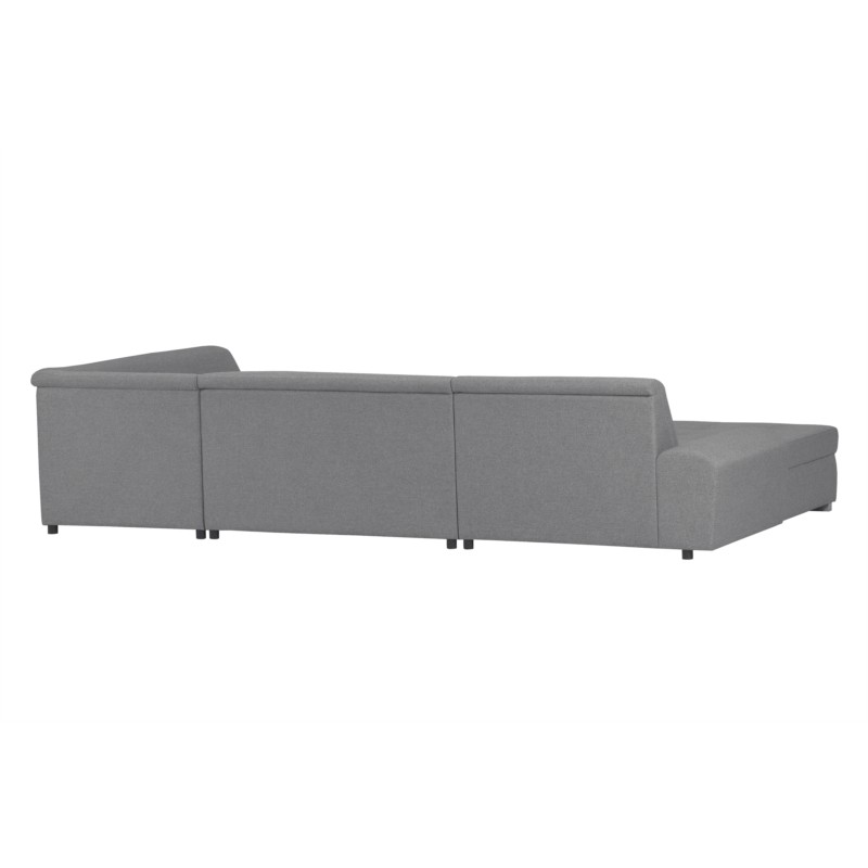 Convertible corner sofa 6 places fabric Right Angle WIDE (Light grey) - image 55758
