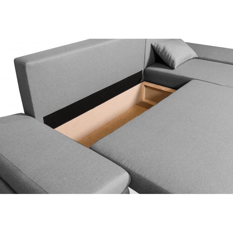 Canapé d'angle convertible 5 places tissu Angle Droit CHAPUIS (Gris) - image 55767