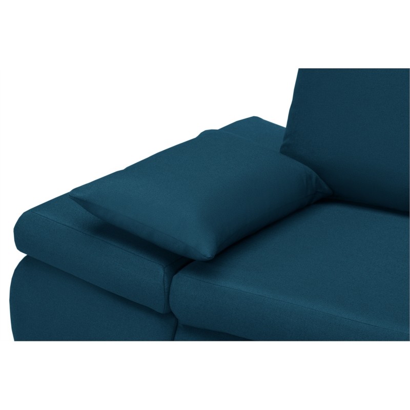 Canapé d'angle convertible 5 places tissu Angle Droit CHAPUIS (Bleu pétrole) - image 55780