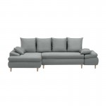 Convertible corner sofa 5 places fabric Left Corner CHAPUIS (Celadon Blue)
