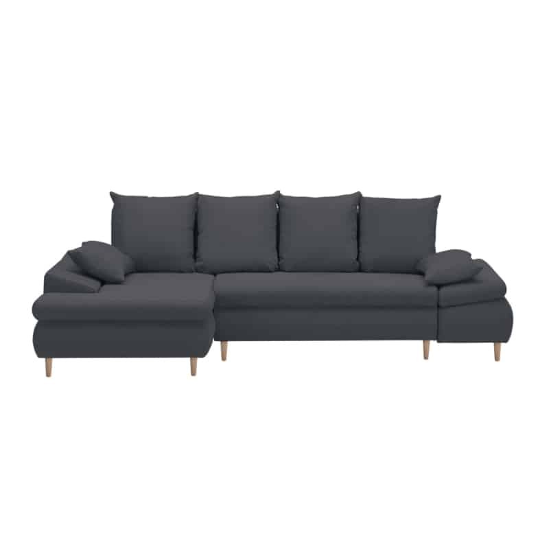 Convertible corner sofa 5 places fabric Left Angle CHAPUIS (Dark grey) - image 55820