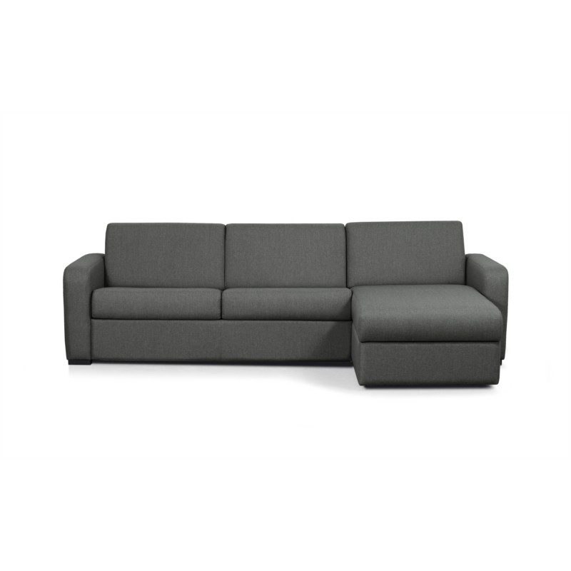 Convertible corner sofa 3 places fabric Right Angle LANDIN (Dark grey) - image 55909