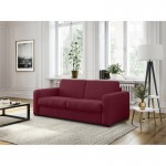  Sofa bed 3 places fabric Mattress 160 cm LANDIN (Bordeaux)