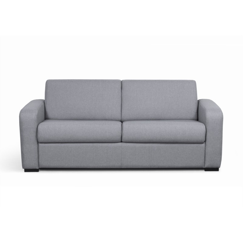  Sofa bed 3 places fabric Mattress 160 cm LANDIN (Light grey) - image 55957