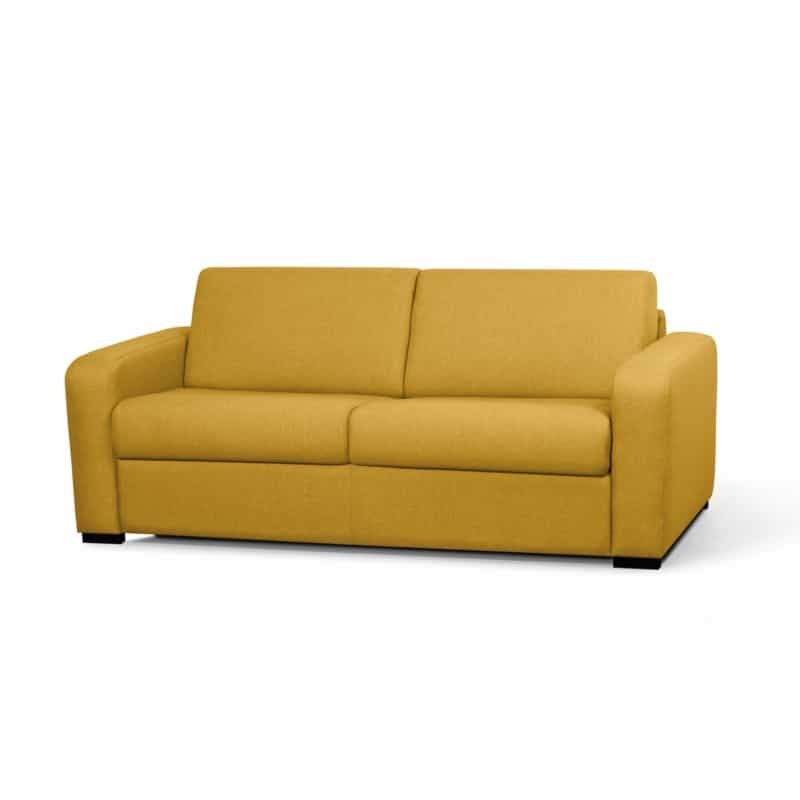 Sofá cama con reposabrazos y tela de poliéster con un acabado de color  amarillo claro Vida XL