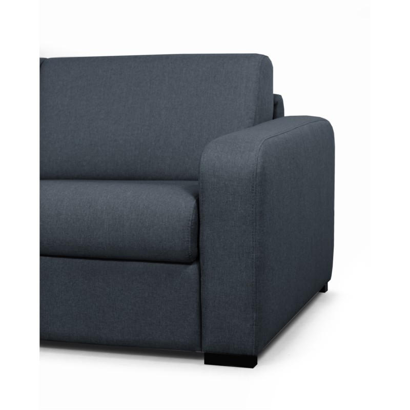 Sofa bed 3 places fabric Mattress 140 cm LANDIN (Dark blue) - image 56002