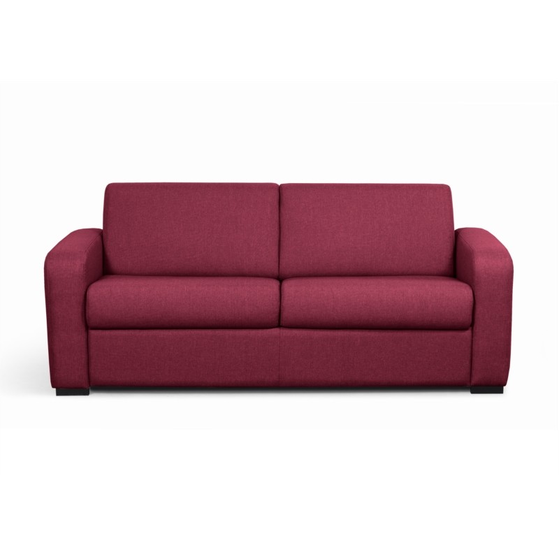 Sofa bed 3 places fabric Mattress 140 cm LANDIN (Bordeaux) - image 56010