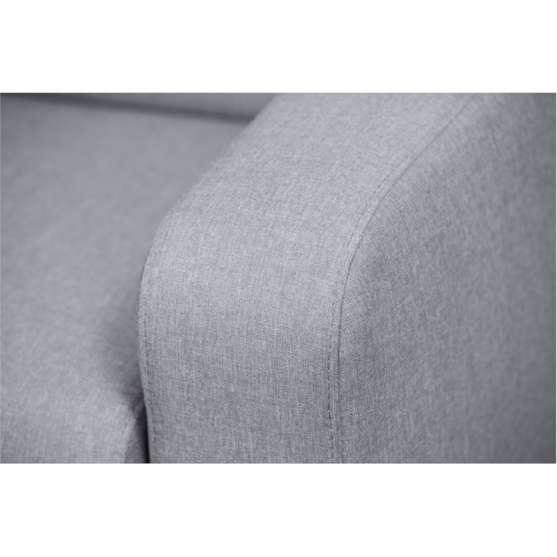 Sofa bed 3 places fabric Mattress 140 cm LANDIN (Light grey) - image 56020