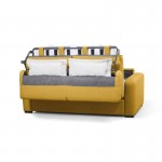 Sofa bed 3 places fabric Mattress 140 cm LANDIN (Yellow)