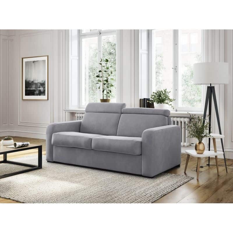 Sofa bed 3 places head fabric CAROLE (Light grey) - image 56052