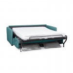 Sistema de sofá cama express para dormir 3 plazas tela CANDY Colchón 140cm (Duck blue)