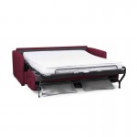 Sistema de sofá cama express para dormir 3 plazas tela CANDY Colchón 140cm (Burdeos)