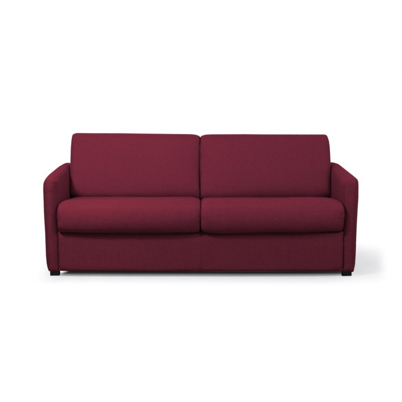 Sistema de sofá cama express para dormir 3 plazas tela CANDY Colchón 140cm (Burdeos) - image 56192