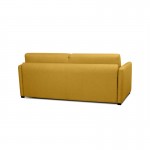 Sistema de sofá cama express para dormir 3 plazas tela CANDY Colchón 140cm (Amarillo)