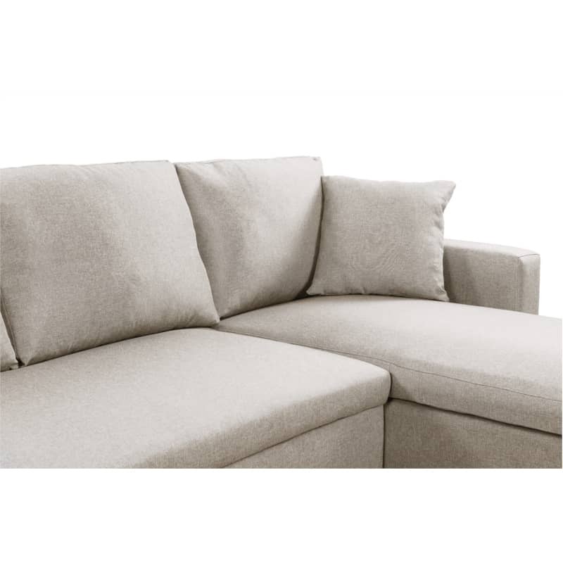 Convertible corner sofa 6 places raphy fabric (Beige) - image 56220