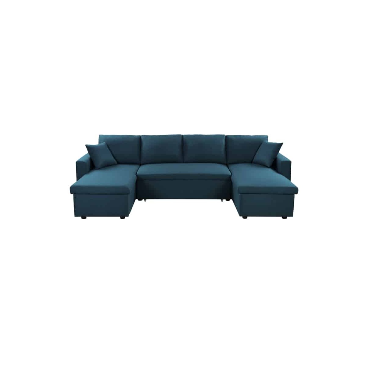 Reposabrazos derecho para sofá cama modular de 2 plazas azul petróleo  Terence