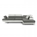 Convertible corner sofa 5 places imitation Right Angle RIO (Grey, white)