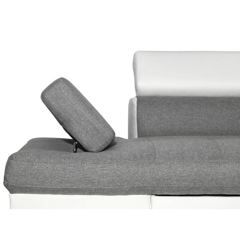 Convertible corner sofa 5 places imitation Left Angle RIO (Grey, white) - image 56274