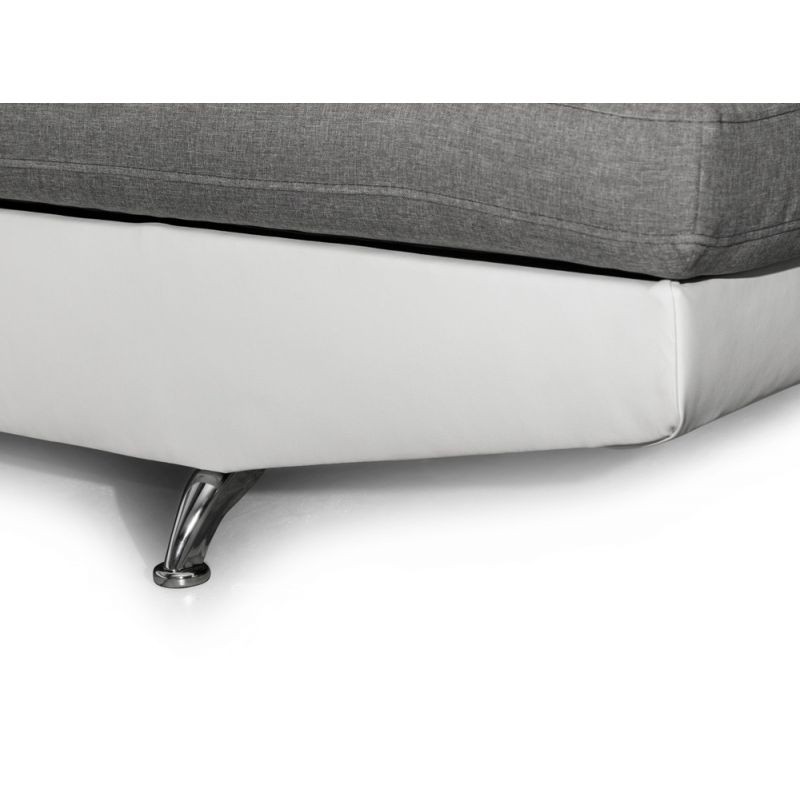Convertible corner sofa 5 places imitation Left Angle RIO (Grey, white) - image 56275