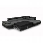 Convertible corner sofa 5 places imitation Right Angle RIO (Grey, black)