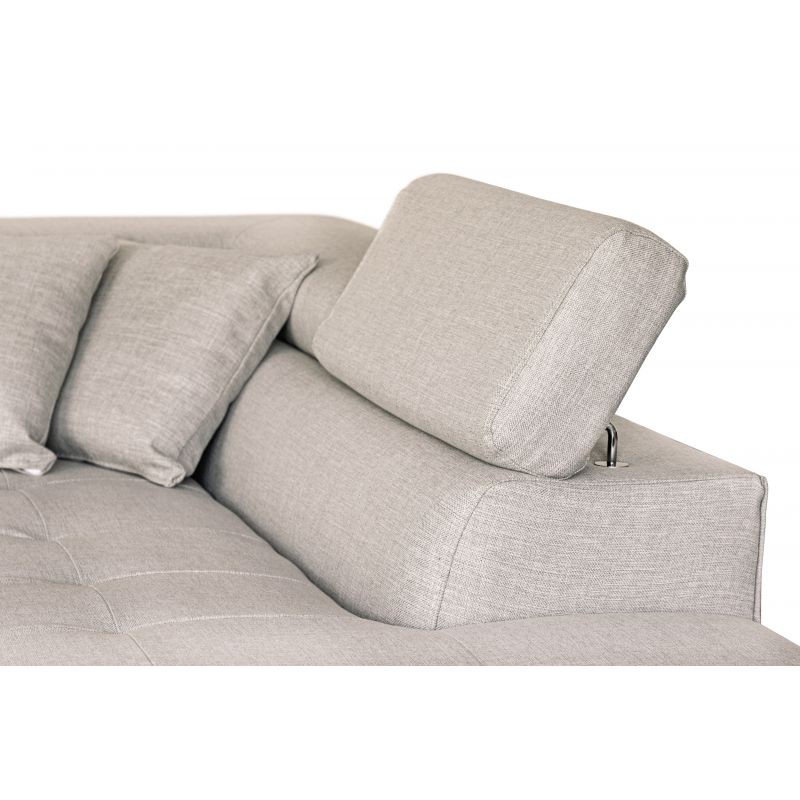Convertible corner sofa 5 places fabric Right Angle RIO (Beige) - image 56335