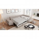 Convertible corner sofa 5 places fabric Right Angle RIO (Beige)
