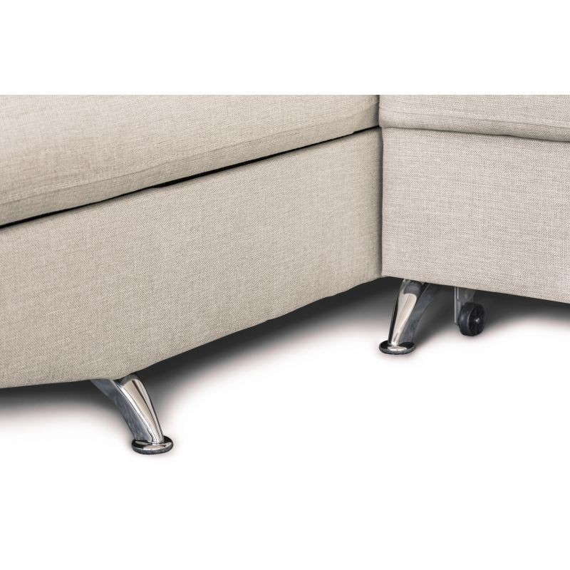 Convertible corner sofa 5 places fabric Left Corner RIO (Beige) - image 56347