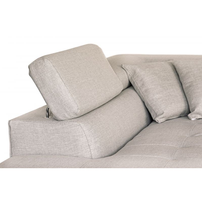 Convertible corner sofa 5 places fabric Left Corner RIO (Beige) - image 56357