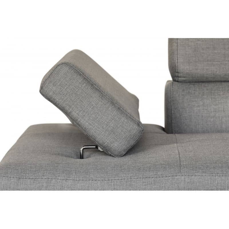 Convertible corner sofa 5 places fabric Right Angle RIO (Light grey) - image 56367
