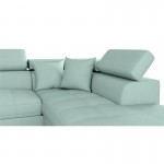 Convertible corner sofa 5 places fabric Right Angle RIO (Light blue)
