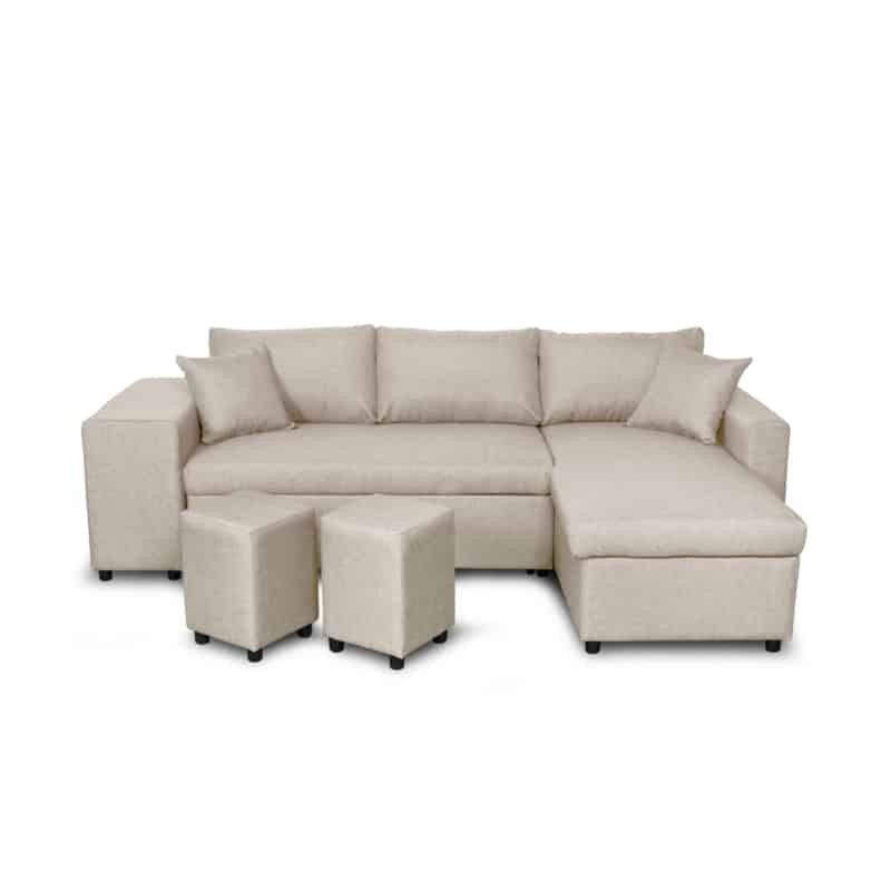 Corner sofa convertible fabric Niche left BENTO (Beige) - image 56529