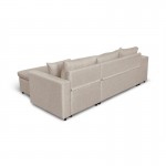 Corner sofa convertible fabric Niche left BENTO (Beige)