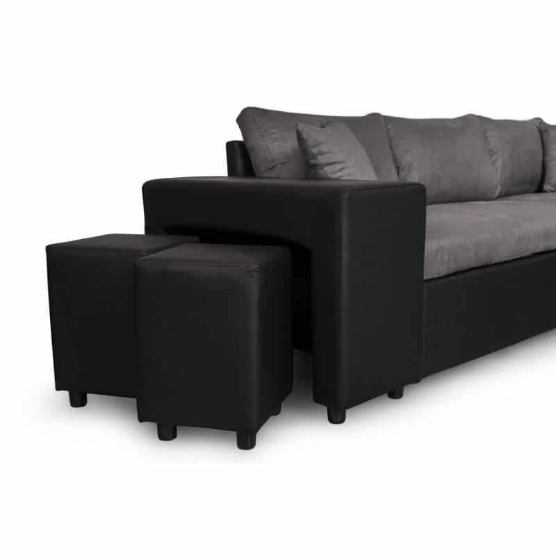 Corner sofa convertible microfiber and imitation Niche on the Left BENTO (Grey, Black) - image 56578