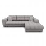 Convertible corner sofa 4 places fabric Right Angle BOND (Light grey)