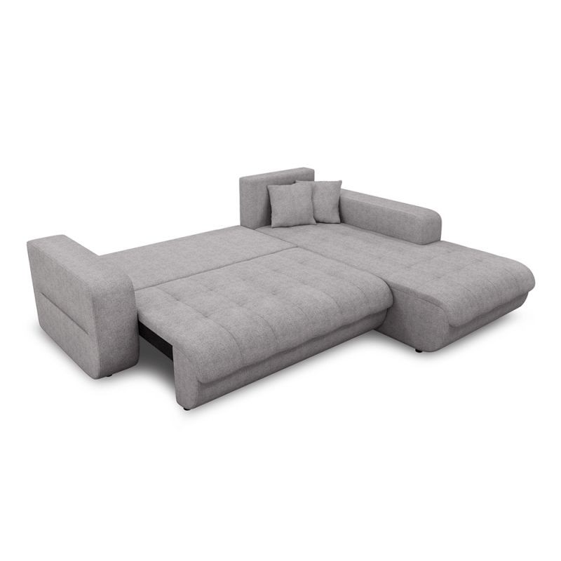 Convertible corner sofa 4 places fabric Right Angle BOND (Light grey) - image 56586
