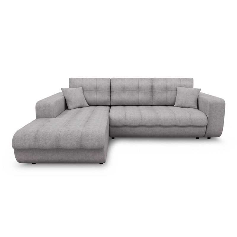 Convertible corner sofa 4 places fabric Left Corner BOND (Light Grey) - image 56590